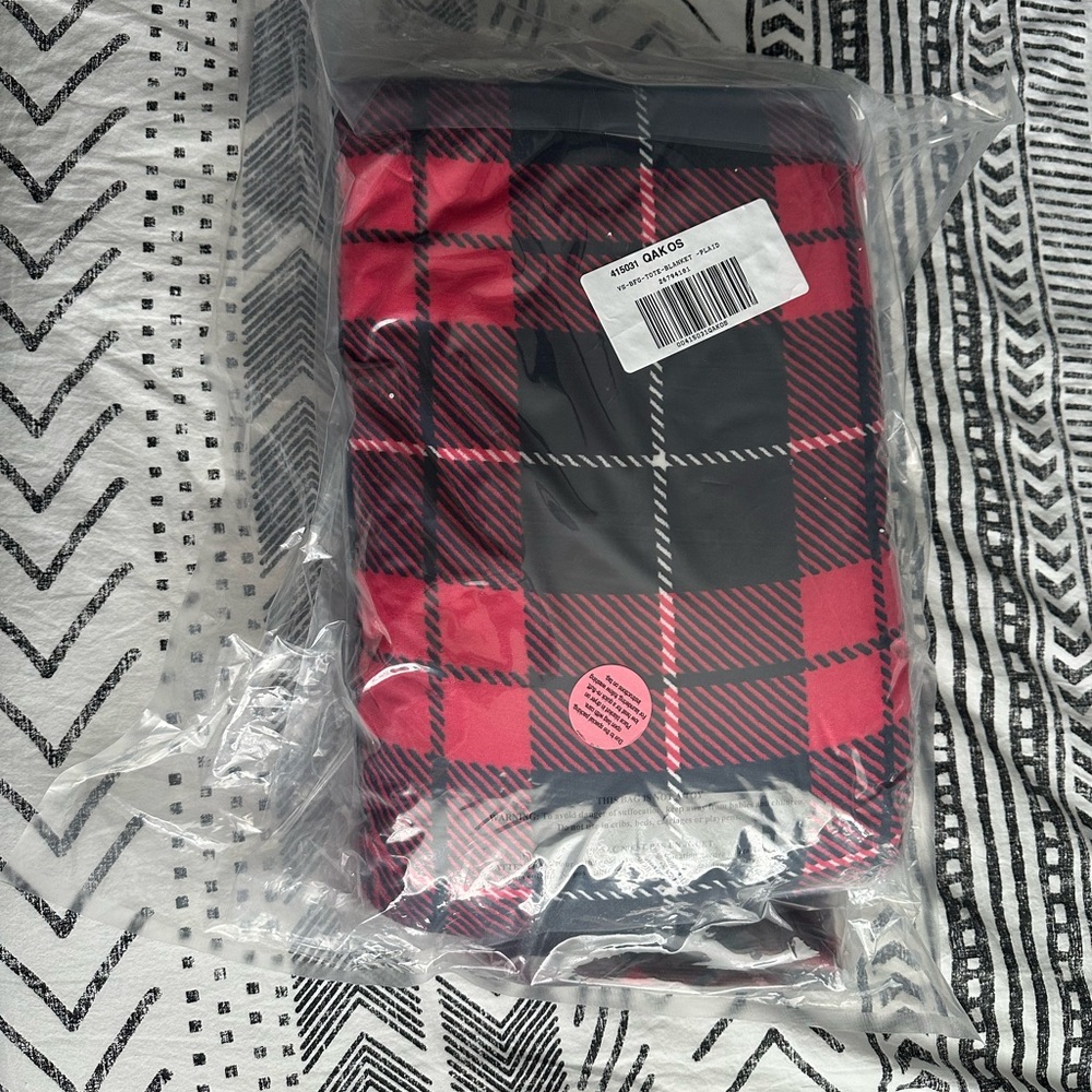 Victoria’s Secret Red and Black Plaid Blanket